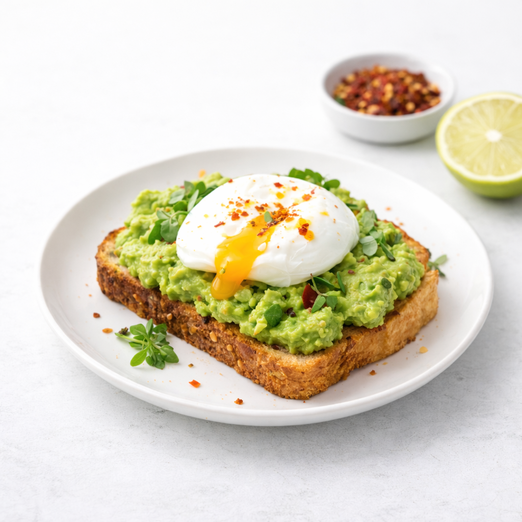 Avocado poached egg toast