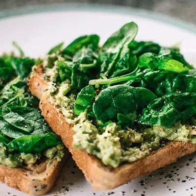 Avocado spinach toast